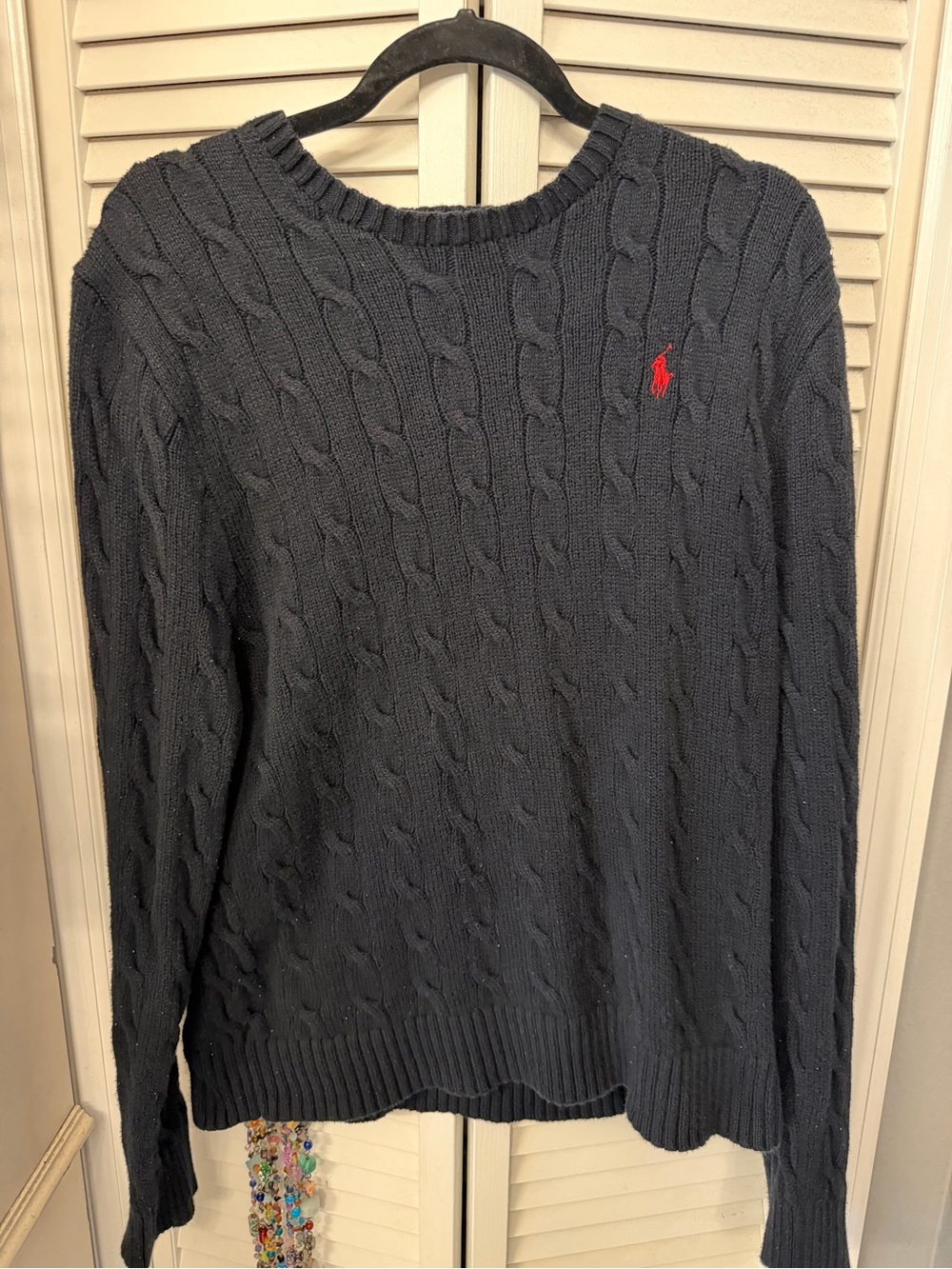 Vintage Ralph Lauren Polo sweater.  Navy.  Women’s size large.
